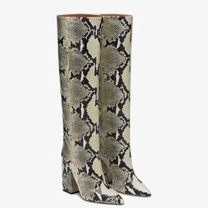 Paris Texas Printed Phyton Leather ANJA BOOT in color Natural